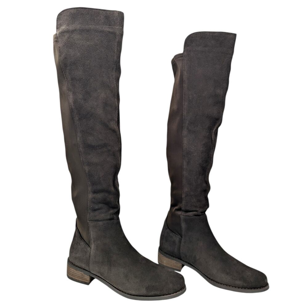 Blondo Velma Waterproof Over Knee Boots Black Suede Stretch 10M - Picture 2 of 7